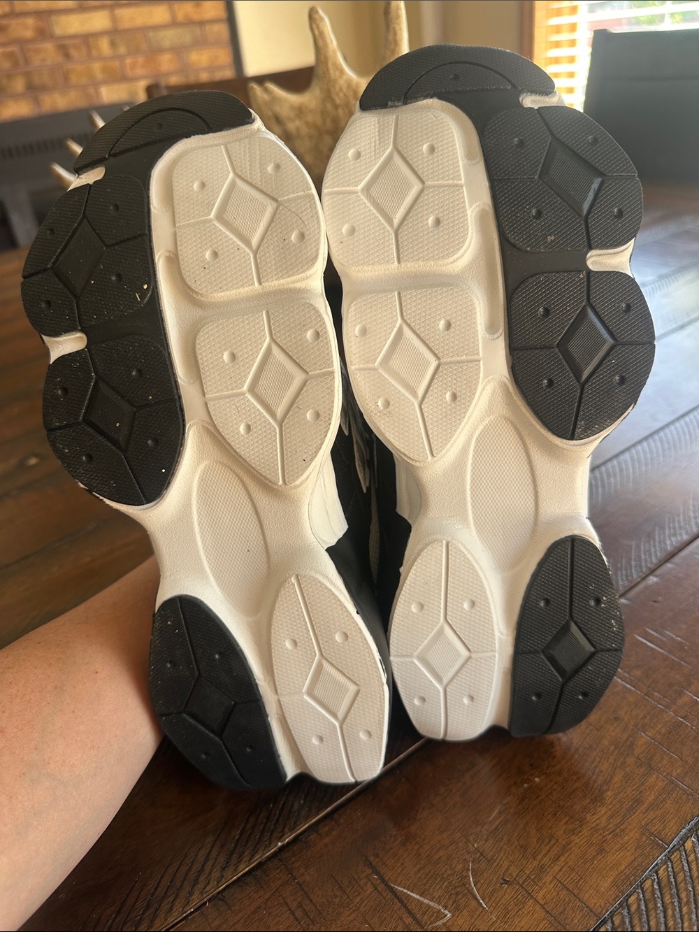 New Balance Black and White Mesh Athletic Sneakers - Picture 3 of 5